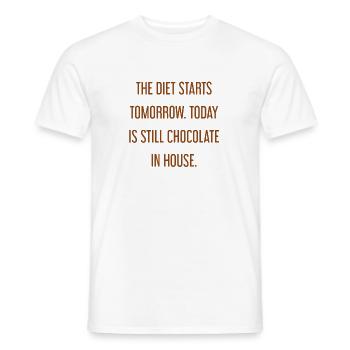 Die Diät beginnt morgen - Schokolade im Haus! - Männer T-Shirt - Weiß - Vorne - AI Model Male 178 dark (178cm)