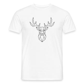 Geometrischer Hirsch – Eleganz in Polygon-Form - Männer T-Shirt - Weiß - Vorne - AI Model Male 178 dark (178cm)
