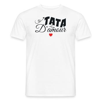 Tata D'amour - T-shirt homme - blanc - Devant - AI Model Male 178 dark (178cm)