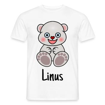 Linus, ours mignon, motif bébé bébé vêtements enfant en bas âge - T-shirt homme - blanc - Devant - AI Model Male 178 dark (178cm)