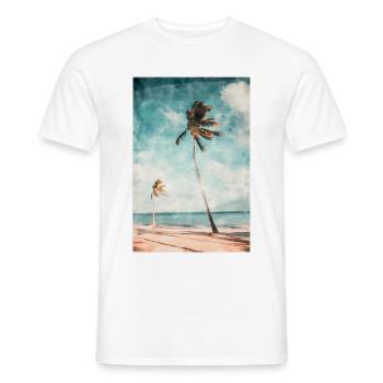 Belle plage de rêve peinte à l'aquarelle - T-shirt homme - blanc - Devant - AI Model Male 178 dark (178cm)