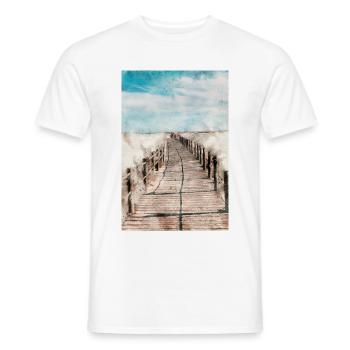 Affiche plage - T-shirt homme - blanc - Devant - AI Model Male 178 dark (178cm)