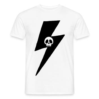 Minimalistischer Schädel Blitz - Männer T-Shirt - Weiß - Vorne - AI Model Male 178 dark (178cm)