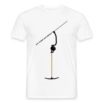 Ankerlift | Eat Sleep Lift Repeat | Skiing - Men's T-Shirt - white - Front - AI Model Male 178 dark (178cm)