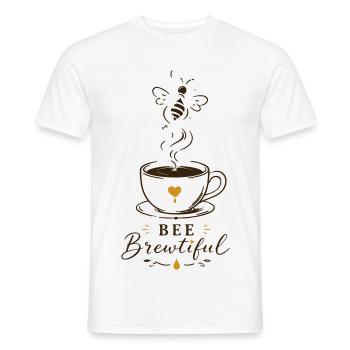 BEE Brewtiful Coffee Mug Design - Men's T-Shirt - white - Front - AI Model Male 178 dark (178cm)