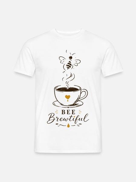 BEE Brewtiful Coffee Mug Design - Men's T-Shirt - white