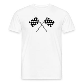 Flag Race Car Destination Motorcycle - Men's T-Shirt - white - Front - AI Model Male 178 dark (178cm)