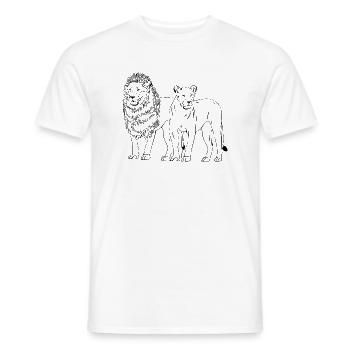 Lion - Löwe - Löwin - Männer T-Shirt - Weiß - Vorne - AI Model Male 178 dark (178cm)