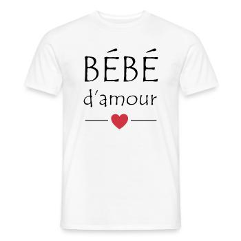 Bébé d'amour - T-shirt homme - blanc - Devant - AI Model Male 178 dark (178cm)