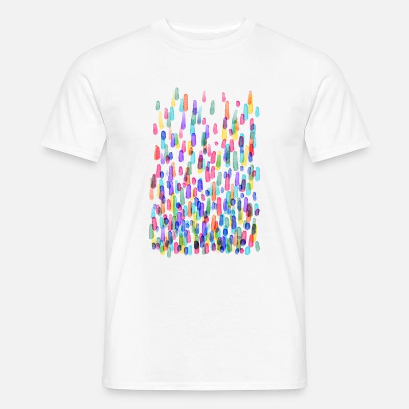 Bunter Regen - Männer T-Shirt - Weiß