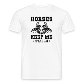 Les chevaux me gardent stable - T-shirt homme - blanc - Devant - AI Model Male 178 dark (178cm)