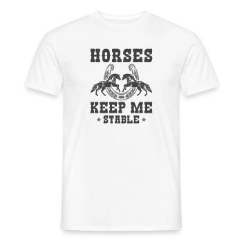 Les chevaux me gardent stable - T-shirt homme - blanc - Devant - AI Model Male 178 dark (178cm)