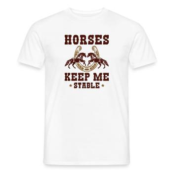 Les chevaux me gardent stable - T-shirt homme - blanc - Devant - AI Model Male 178 dark (178cm)