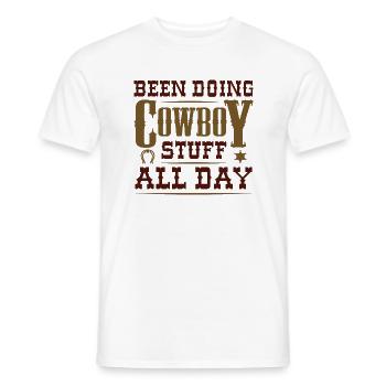 Ich habe den ganzen Tag Cowboy-Sachen gemacht - Männer T-Shirt - Weiß - Vorne - AI Model Male 178 dark (178cm)