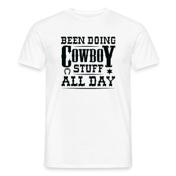 Ich habe den ganzen Tag Cowboy-Sachen gemacht - Männer T-Shirt - Weiß - Vorne - AI Model Male 178 dark (178cm)
