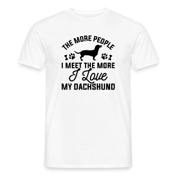 J’aime mon teckel - T-shirt homme - blanc - Devant - AI Model Male 178 dark (178cm)