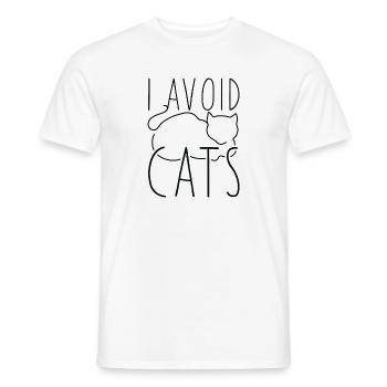 I Avoid Cats - Men's T-Shirt - white - Front - AI Model Male 178 dark (178cm)