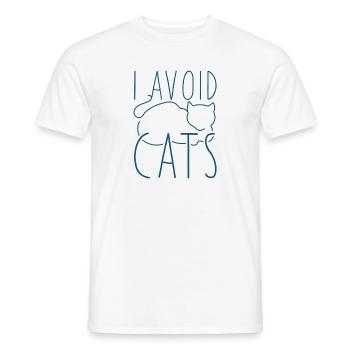 I Avoid Cats - Men's T-Shirt - white - Front - AI Model Male 178 dark (178cm)