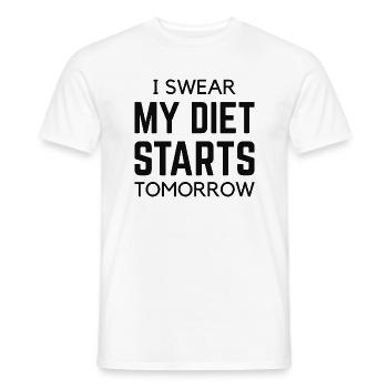 Je jure que mon régime commence demain - T-shirt homme - blanc - Devant - AI Model Male 178 dark (178cm)