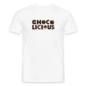 Chocolate Design - CHOCO LICIOUS - T-shirt homme - blanc - Devant - AI Model Male 178 dark (178cm)