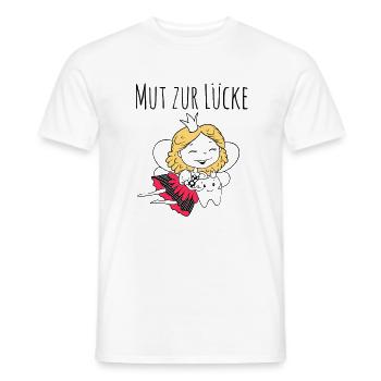 Mut zur Lücke | Lustiges Zahnfee Shirt mit Spruch - Männer T-Shirt - Weiß - Vorne - AI Model Male 178 dark (178cm)