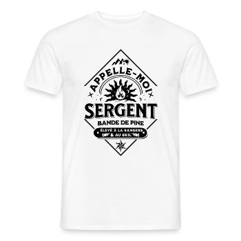 Appellez-moi Sergent, bande de Pi...N - T-shirt homme - blanc - Devant - AI Model Male 178 dark (178cm)