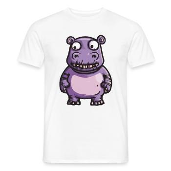 Hippopotamus Halloween Comic Funny - Men's T-Shirt - white - Front - AI Model Male 178 dark (178cm)