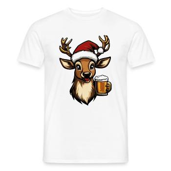 Hirsch Weihnachten Bier - Männer T-Shirt - Weiß - Vorne - AI Model Male 178 dark (178cm)