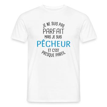 Pas parfait mais pêcheur - T-shirt homme - blanc - Devant - AI Model Male 178 dark (178cm)