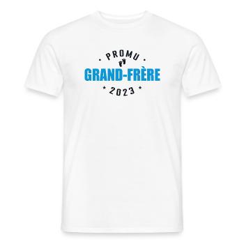 Promu Grand Frère 2023 Annonce Grossesse - T-shirt homme - blanc - Devant - AI Model Male 178 dark (178cm)