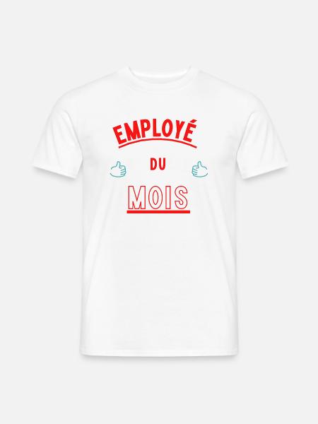 t-shirt employé du mois - T-shirt homme - blanc