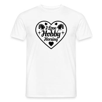 I Love Hobby Horsing - Herz - Hobby - Männer T-Shirt - Weiß - Vorne - AI Model Male 178 dark (178cm)
