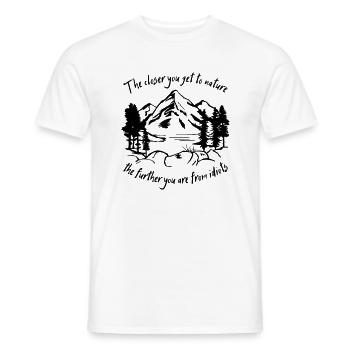 Nature, Hiking, Mountaineering, Funny sayings - Men's T-Shirt - white - Front - AI Model Male 178 dark (178cm)