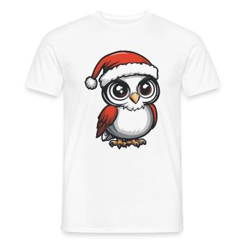 Eule Weihnachten Niedlich - Männer T-Shirt - Weiß - Vorne - AI Model Male 178 dark (178cm)