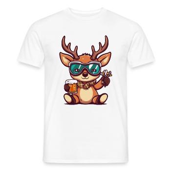 Hirsch Ski Beer - Men's T-Shirt - white - Front - AI Model Male 178 dark (178cm)