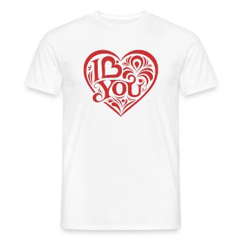 I love You - Valentine' Day - Love - Gift - Men's T-Shirt - white - Front - AI Model Male 178 dark (178cm)