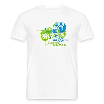 ELECTRO BEATS TECHNO TRANCE - Männer T-Shirt - Weiß - Vorne - AI Model Male 178 dark (178cm)