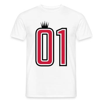 01 eins krone 1 nummer - Männer T-Shirt - Weiß - Vorne - AI Model Male 178 dark (178cm)