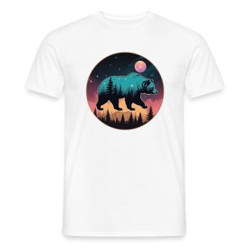 Grizzly Bear Kodiak Bear Silhouette d’ours brun - T-shirt homme - blanc - Devant - AI Model Male 178 dark (178cm)