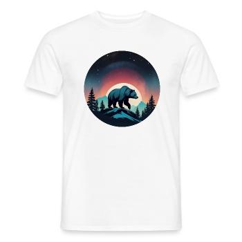 Grizzly Bear Kodiak Bear Silhouette d’ours brun - T-shirt homme - blanc - Devant - AI Model Male 178 dark (178cm)