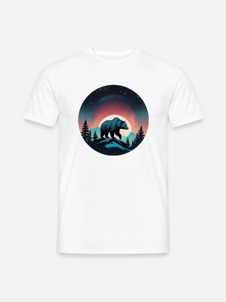 Grizzlybär Kodiakbär Braunbär Silhouette - Männer T-Shirt - Weiß