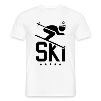 ski sport - Men's T-Shirt - white - Front - AI Model Male 178 dark (178cm)