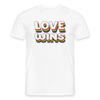 Love Wins LGBTQ Rainbow Gay Pride CSD Gift - Men's T-Shirt - white - Front - AI Model Male 178 dark (178cm)