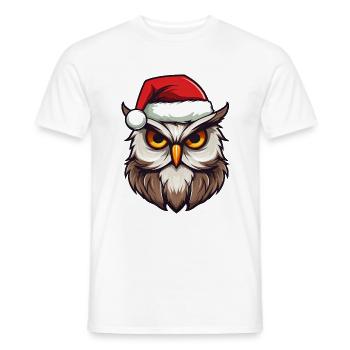 Hibou Noël - T-shirt homme - blanc - Devant - AI Model Male 178 dark (178cm)