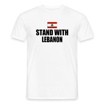 STAND WITH LEBANON - Männer T-Shirt - Weiß - Vorne - AI Model Male 178 dark (178cm)