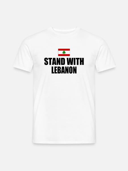 STAND WITH LEBANON - Männer T-Shirt - Weiß
