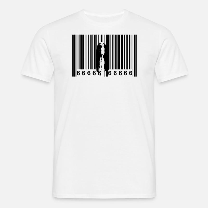 Horror Strichcode - Männer T-Shirt - Weiß