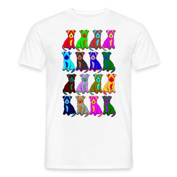 colorful puppies - T-shirt homme - blanc - Devant - AI Model Male 178 dark (178cm)