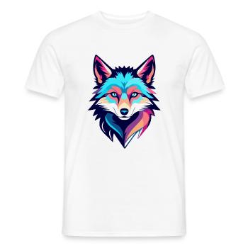 Dessin de loup - T-shirt homme - blanc - Devant - AI Model Male 178 dark (178cm)
