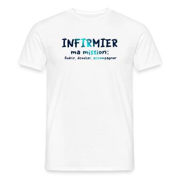 NURSE NURSE DOCTOR HUMOR DRÖLES - Men's T-Shirt - white - Front - AI Model Male 178 dark (178cm)